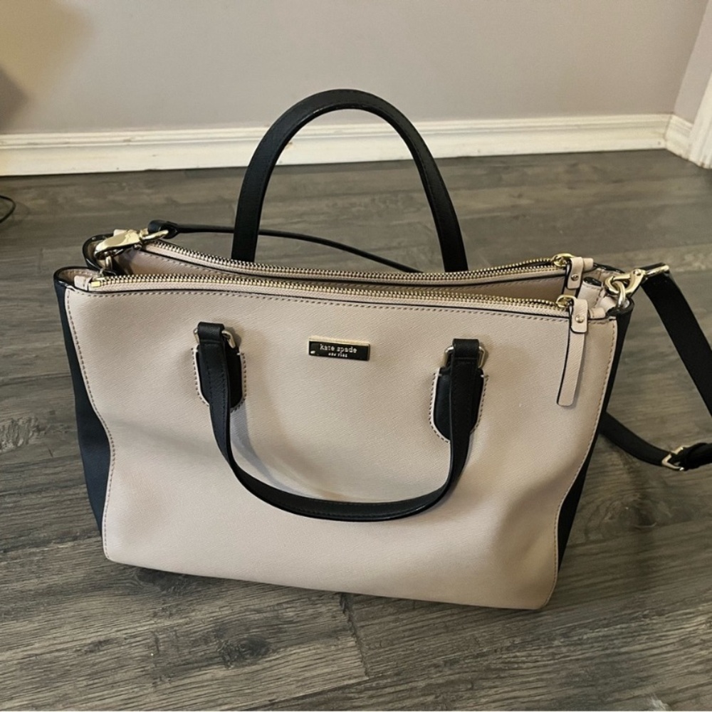 Michael Kors Black and Cream Satchel